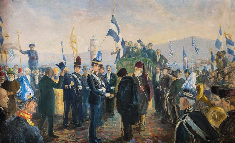 Η τελετή της Ένωσης της Κρήτης με την Ελλάδα, 1913, λάδι σε καμβά, ιδιωτική συλλογή